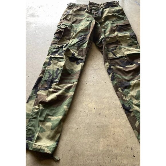 Vintage USA Camo Military Army Multi Pocket Pants Men's Woodland Waist Sz 31-35 - Picture 2 of 14